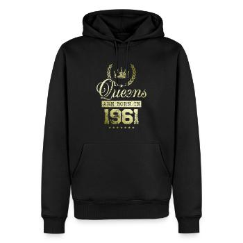 Queens born in 1961 - Men’s Premium Organic Hoodie - black - Front - Nico (187cm)