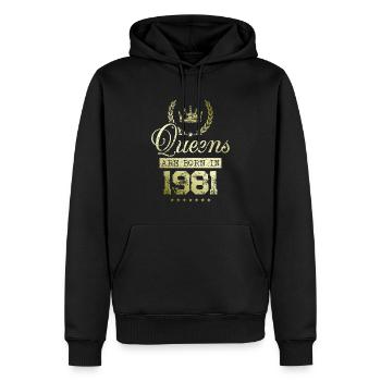 Queens born in 1981 - Männer Premium Bio Hoodie - Schwarz - Vorne - Nico (187cm)