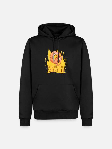 Gefährliches Laubtier Eichhörnchen - Männer Premium Bio Hoodie - Schwarz