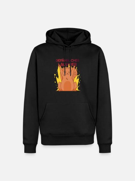 Gefährliches Laubtier Eichhörnchen - Männer Premium Bio Hoodie - Schwarz