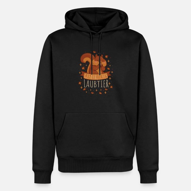 Gefährliches Laubtier Eichhörnchen - Männer Premium Bio Hoodie - Schwarz
