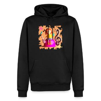 LUSTIGE MUSIK 1 - Männer Premium Bio Hoodie - Schwarz - Vorne - Nico (187cm)