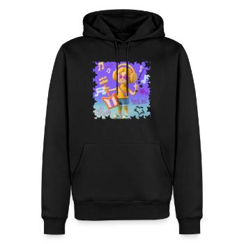 LUSTIGE MUSIK 6 - Männer Premium Bio Hoodie - Schwarz - Vorne - Nico (187cm)