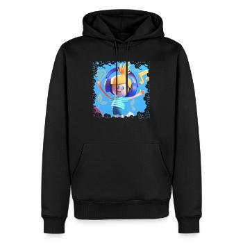 FUNNY MUSIC 3 - Men’s Premium Organic Hoodie - black - Front - Nico (187cm)