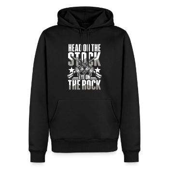 Head On The Stock Eye On The Rock - Männer Premium Bio Hoodie - Schwarz - Vorne - Nico (187cm)
