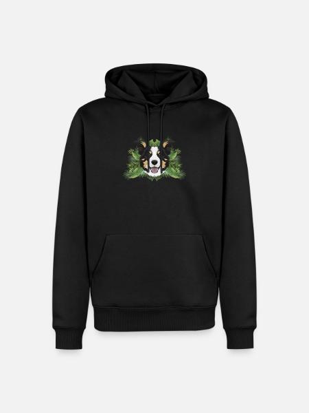 Tropical Border Collie - Männer Premium Bio Hoodie - Schwarz