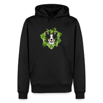 Tropical Border Collie - Sweat à capuche Premium bio Homme - noir - Devant - Nico (187cm)