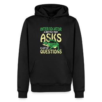Interrogator A Reptile That Asks A Lot Of - Männer Premium Bio Hoodie - Schwarz - Vorne - Nico (187cm)