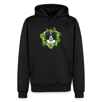 Tropical Border Collie - Sweat à capuche Premium bio Homme - noir - Devant - Nico (187cm)