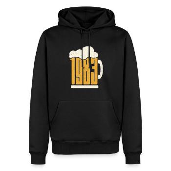 Buveur de bière 40e anniversaire 40 ans né en 1983 - Sweat à capuche Premium bio Homme - noir - Devant - Nico (187cm)