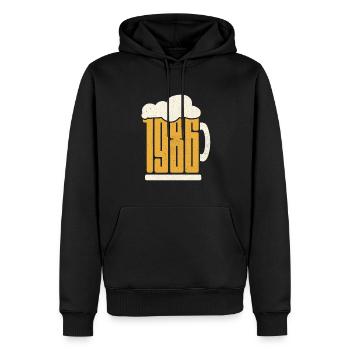37. Geburtstag Biertrinker 37 Jahre Jahrgang 1986 - Männer Premium Bio Hoodie - Schwarz - Vorne - Nico (187cm)