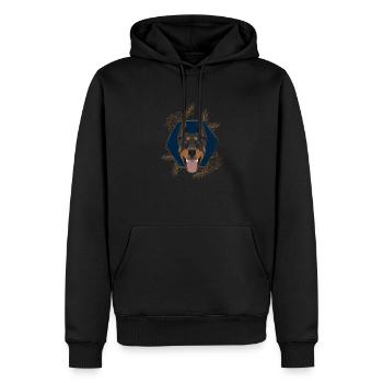 Goldener Hund Dobermann - Männer Premium Bio Hoodie - Schwarz - Vorne - Nico (187cm)