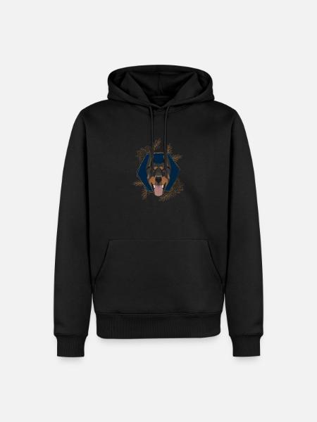 Goldener Hund Dobermann - Männer Premium Bio Hoodie - Schwarz