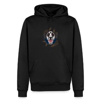 Goldener Hund Dalmatiner - Männer Premium Bio Hoodie - Schwarz - Vorne - Nico (187cm)