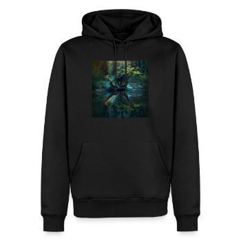 Papillon sur l'eau - Sweat à capuche Premium bio Homme - noir - Devant - Nico (187cm)