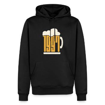 26. Geburtstag Biertrinker 26 Jahre Jahrgang 1997 - Männer Premium Bio Hoodie - Schwarz - Vorne - Nico (187cm)