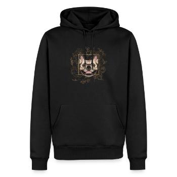 Chien d’or Français bouledogue - Sweat à capuche Premium bio Homme - noir - Devant - Nico (187cm)