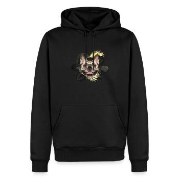 Chien d’or Français bouledogue - Sweat à capuche Premium bio Homme - noir - Devant - Nico (187cm)