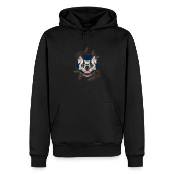 Chien d’or Français bouledogue - Sweat à capuche Premium bio Homme - noir - Devant - Nico (187cm)
