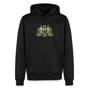Bouledogue Français tropical - Sweat à capuche Premium bio Homme - noir - Devant - Nico (187cm)
