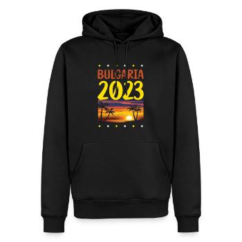 Bulgarien 2023 - Männer Premium Bio Hoodie - Schwarz - Vorne - Nico (187cm)