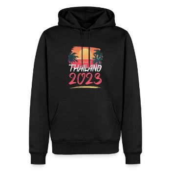 Thailand 2023 - Männer Premium Bio Hoodie - Schwarz - Vorne - Nico (187cm)