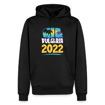 Bulgarie 2023 - Sweat à capuche Premium bio Homme - noir - Devant - Nico (187cm)