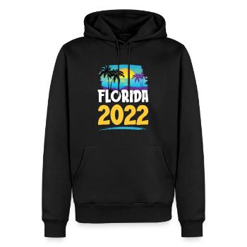 Floride 2023 - Sweat à capuche Premium bio Homme - noir - Devant - Nico (187cm)
