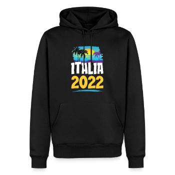 Italia 2023 - Männer Premium Bio Hoodie - Schwarz - Vorne - Nico (187cm)