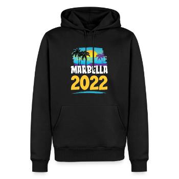 Marbella 2023 - Männer Premium Bio Hoodie - Schwarz - Vorne - Nico (187cm)