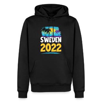 Suède 2023 - Sweat à capuche Premium bio Homme - noir - Devant - Nico (187cm)