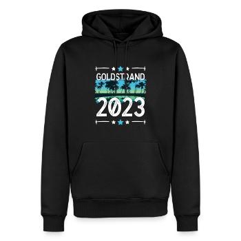 Sables d’or 2023 (Garantie du prix le plus bas) - Sweat à capuche Premium bio Homme - noir - Devant - Nico (187cm)