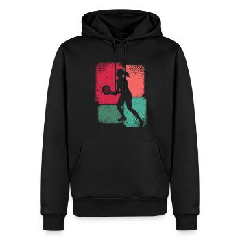 Joueur de Padel Padel Tennis Retro Femmes Padel - Sweat à capuche Premium bio Homme - noir - Devant - Nico (187cm)