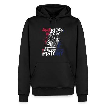 American History Begins With Native History - Männer Premium Bio Hoodie - Schwarz - Vorne - Nico (187cm)