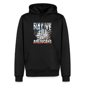 How Is The Best Way To Greet Native Americans - Männer Premium Bio Hoodie - Schwarz - Vorne - Nico (187cm)