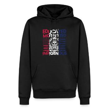Educated Motivated Indigenous für Ureinwohner - Männer Premium Bio Hoodie - Schwarz - Vorne - Nico (187cm)