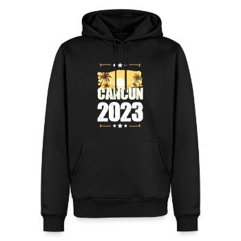 Cancun 2023 - Männer Premium Bio Hoodie - Schwarz - Vorne - Nico (187cm)
