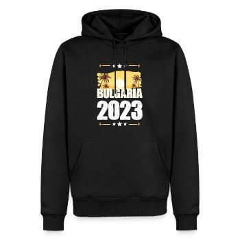 Bulgaria 2023 - Men’s Premium Organic Hoodie - black - Front - Nico (187cm)