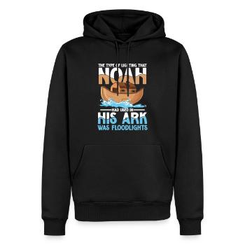 Noah Had Used In His Ark Was Floodlights - Männer Premium Bio Hoodie - Schwarz - Vorne - Nico (187cm)