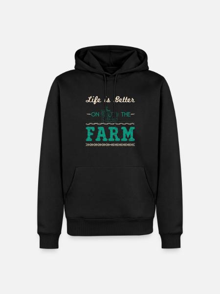 Life is better Farmer - Men’s Premium Organic Hoodie - black