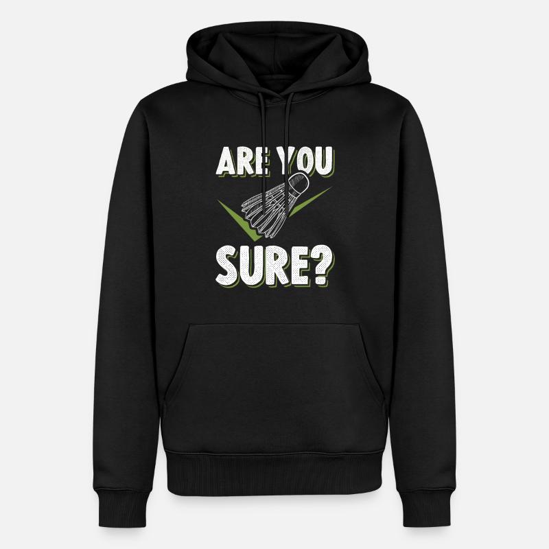 badminton witziger spruch - Männer Premium Bio Hoodie - Schwarz