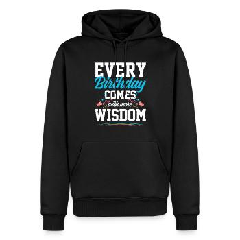 geburtstags lustiger spruch - Männer Premium Bio Hoodie - Schwarz - Vorne - Nico (187cm)