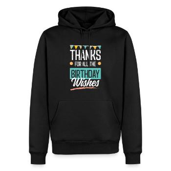 Birthday Greetings - Men’s Premium Organic Hoodie - black - Front - Nico (187cm)