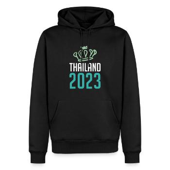 Thaïlande 2023 Krone - Sweat à capuche Premium bio Homme - noir - Devant - Nico (187cm)