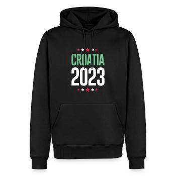 Croatia 2023 - Männer Premium Bio Hoodie - Schwarz - Vorne - Nico (187cm)
