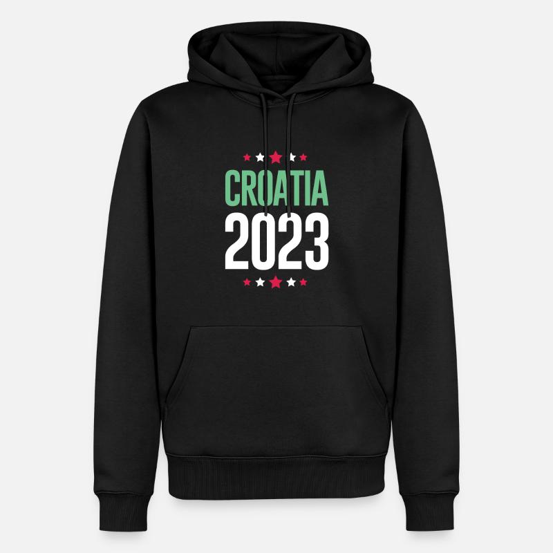 Croatie 2023 - Sweat à capuche Premium bio Homme - noir