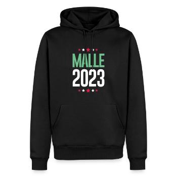 Malle 2023 - Männer Premium Bio Hoodie - Schwarz - Vorne - Nico (187cm)