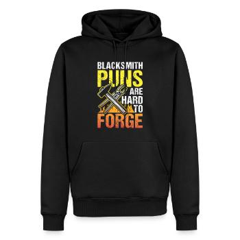 Blacksmith Puns Are Hard To Forge - Männer Premium Bio Hoodie - Schwarz - Vorne - Nico (187cm)
