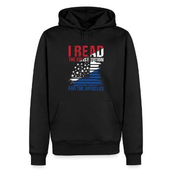 I Read The Constitution For The Articles - Männer Premium Bio Hoodie - Schwarz - Vorne - Nico (187cm)