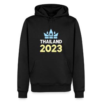 Thaïlande 2023 Krone - Sweat à capuche Premium bio Homme - noir - Devant - Nico (187cm)